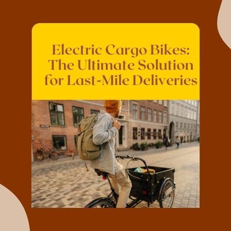 A Man is Going To Deliver Something on Electric Cargo Bike