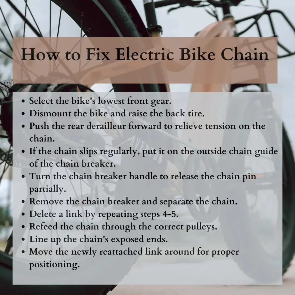 How to fix e bike chain