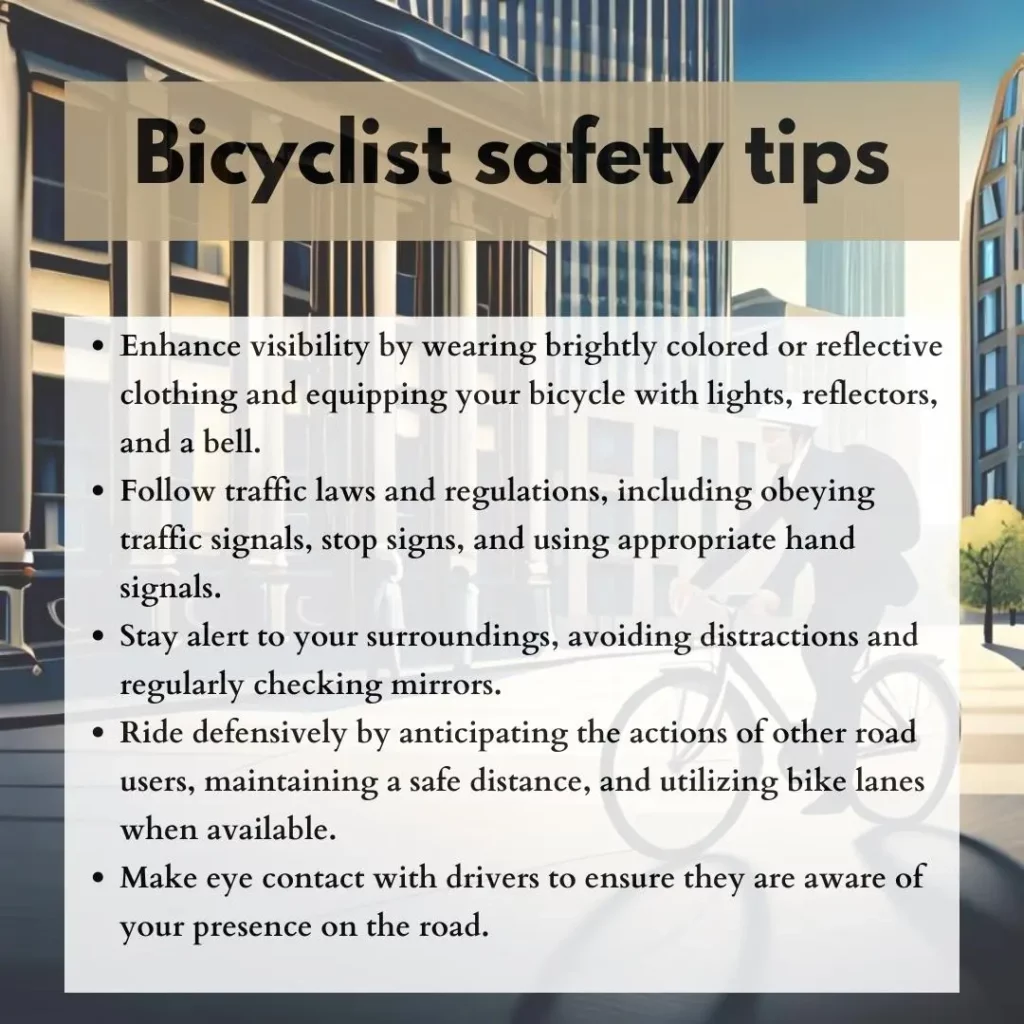 Bicyclist safety tips.